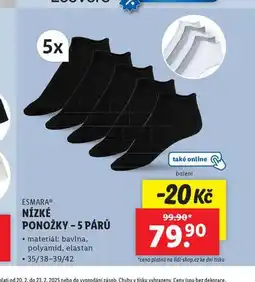 Lidl Nízké ponožky nabídka