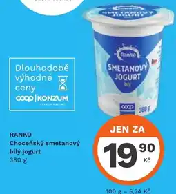 Konzum RANKO Choceňský smetanový bílý jogurt nabídka