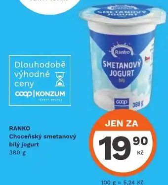 Konzum RANKO Choceňský smetanový bílý jogurt nabídka