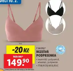 Lidl ESMARA® BEZEŠVÁ PODPRSENKA nabídka