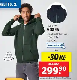 Lidl LIVERGY MIKINA nabídka