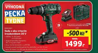 Lidl PARKSIDE® Sada s aku vrtacím šroubovákem 20 V nabídka