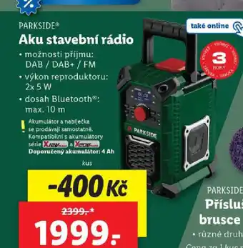 Lidl PARKSIDE® Aku stavební rádio nabídka