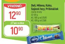 Globus Deli, Milena, Koko, Sojové řezy, Pribináček nabídka