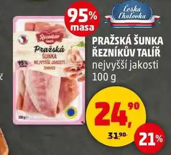 Penny Market PRAŽSKÁ ŠUNKA ŘEZNÍKŮV TALÍŘ nejvyšší jakosti, 100 g nabídka