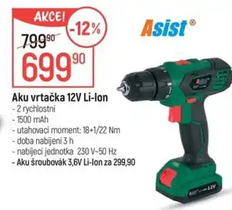 Globus Aku vrtačka 12V Li-Ion nabídka