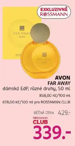 Rossmann Avon far away nabídka