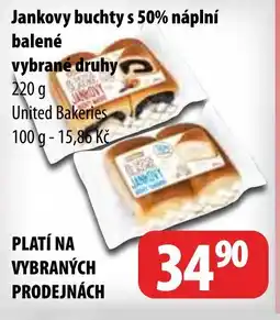 Partner Maloobchodní síť Jankovy buchty s 50% náplní balené vybrané druhy nabídka