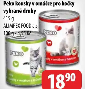 Partner Maloobchodní síť PEKO Kousky v omáčce pro kočky vybrané druhy nabídka