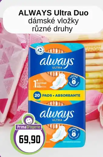 Prima Drogerie ALWAYS Ultra duo nabídka