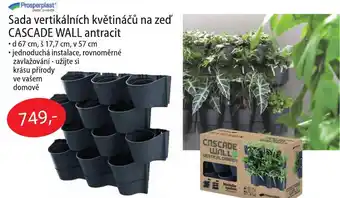 Fortel Sada vertikálních květináčů na zeď CASCADE WALL antracit nabídka