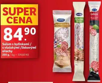 Lidl Salám s bylinkami/s vlašskými /lískovými ořechy, 250 g nabídka