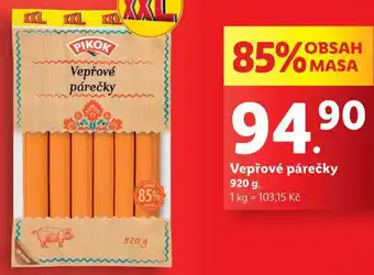 Lidl Vepřové párečky, 920 g nabídka