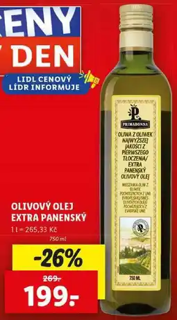 Lidl OLIVOVÝ OLEJ EXTRA PANENSKÝ, 750 ml nabídka