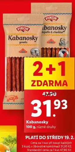 Lidl Kabanosky, 100 g nabídka