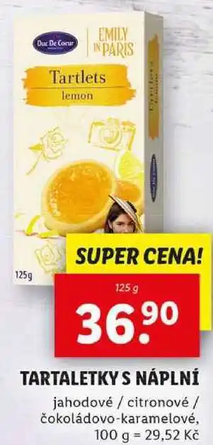 Lidl TARTALETKY S NÁPLNÍ, 125 g nabídka