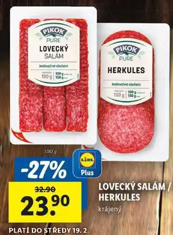 Lidl LOVECKÝ SALÁM/HERKULES, 100 g nabídka