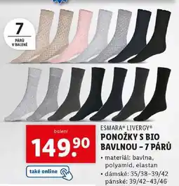 Lidl PONOŽKY S BIO BAVLNOU - 7 PÁRŮ nabídka