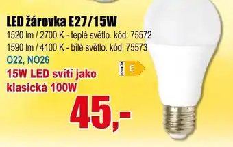 EVA LED žárovka E27/15W nabídka