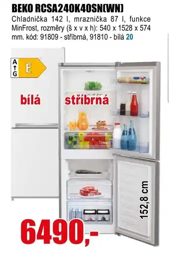 EVA BEKO RCSA240K40SN(WN) nabídka