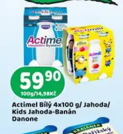 Brněnka ACTIMEL Bílý Jahoda Kids Jahoda Banan Danone nabídka