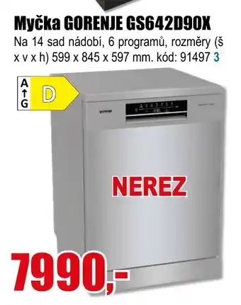 EVA Myčka GORENJE GS642D90X nabídka