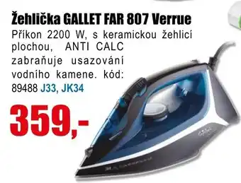 EVA Žehlička GALLET FAR 807 Verrue nabídka