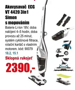 EVA Akuvysavač ECG VT 4420 3in1 Simon s mopováním nabídka