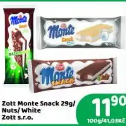 Brněnka Zott Monte Snack / Nuts/White nabídka