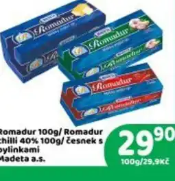 Brněnka Romadur /Romadur chilli 40% / česnek s bylinkami Madeta a.s. nabídka