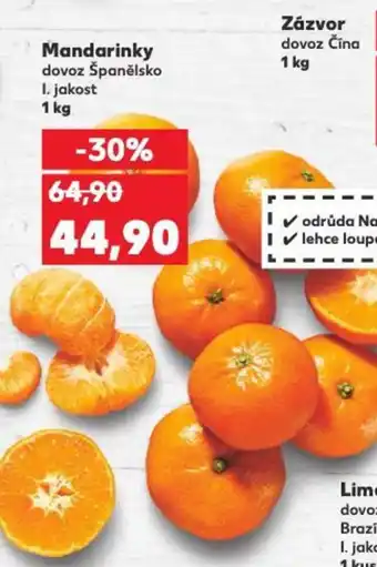 Kaufland Mandarinky dovoz Španělsko I. jakost nabídka