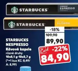 Kaufland STARBUCKS NESPRESSO Kávové kapsle nabídka