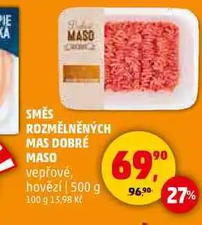 Penny Market SMĚS ROZMĚLNĚNÝCH MAS DOBRÉ MASO vepřové, hovězí, 500 g nabídka