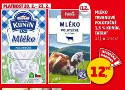 Penny Market Mléko trvanlivé polotučné 1,5 % kunín, tatra nabídka