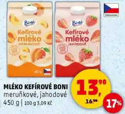 Penny Market Mléko kefírové boni meruňkové, jahodové nabídka