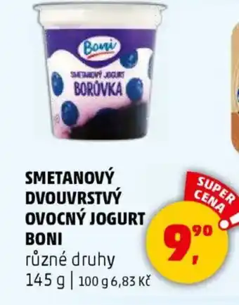 Penny Market Smetanový dvouvrstvý ovocný jogurt boni nabídka