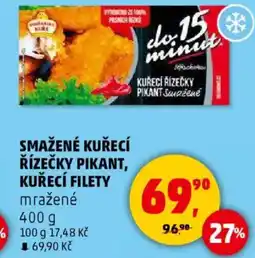 Penny Market Smažené kuřecí řízečky pikant, kuřecí filety nabídka