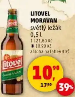 Penny Market LITOVEL MORAVAN světlý ležák nabídka