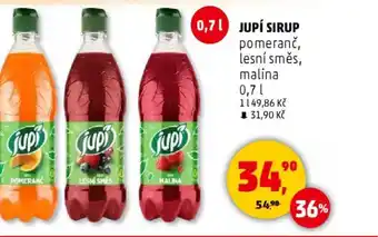 Penny Market JUPÍ SIRUP pomeranč, lesní směs, malina nabídka