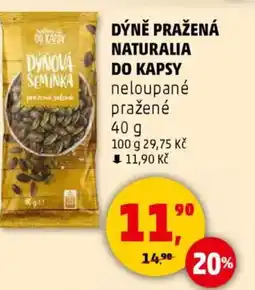 Penny Market Dýně pražená naturalia do kapsy neloupané pražené nabídka