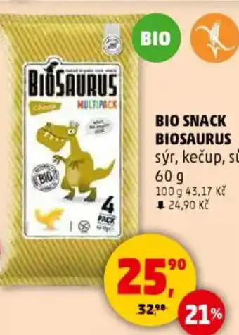 Penny Market Bio snack biosaurus nabídka