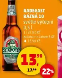 Penny Market RADEGAST RÁZNÁ 10 světlé výčepní nabídka