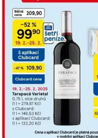 Tesco Tarapacá varietal nabídka