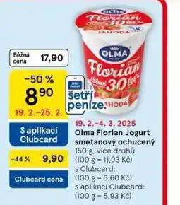 Tesco Olma florian jogurt smetanový ochucený nabídka