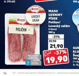 Kaufland Lovecký salám nabídka