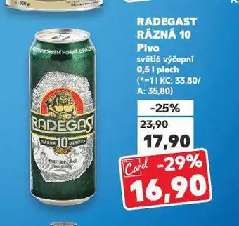 Kaufland Pivo radegast nabídka