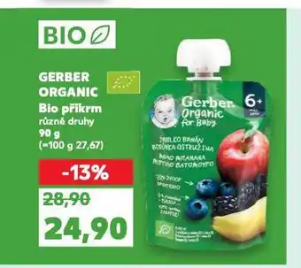 Kaufland Gerber bio ovocné pyré nabídka