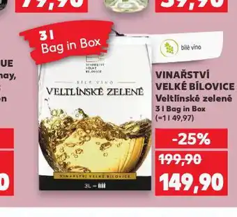 Kaufland Vinařství velké bílovice veltínské zelené nabídka