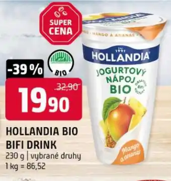 Terno HOLLANDIA Bio bifi drink nabídka