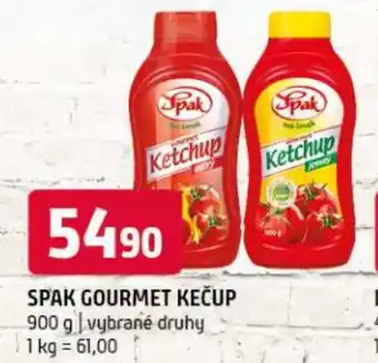 Terno SPAK Gourmet kečup nabídka